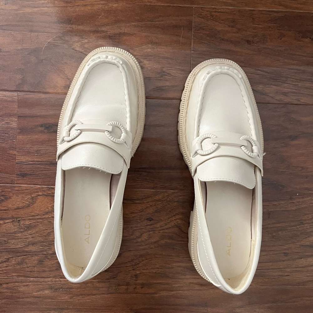 Aldo Cream Lug Sole Loafers